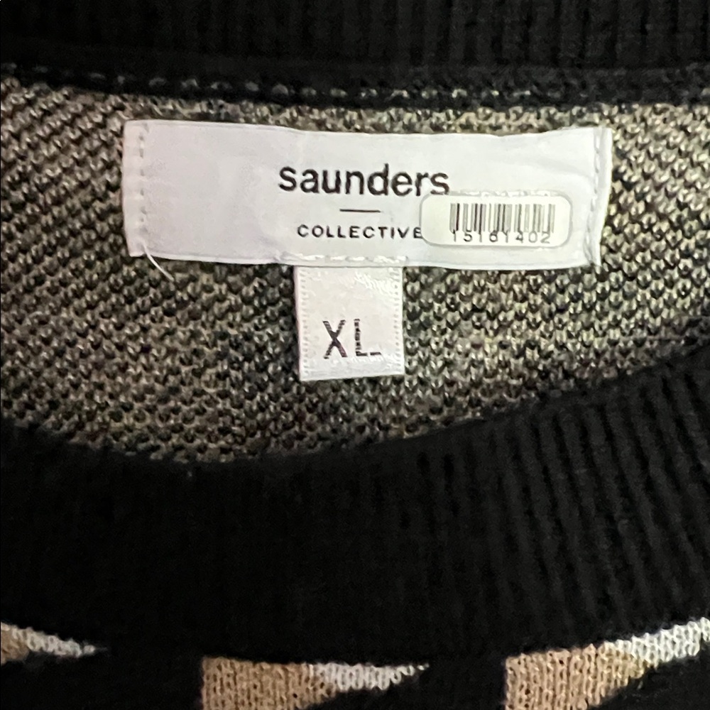 $225 Saunders Graphic Pattern Cropped Sweater Xl - image 4